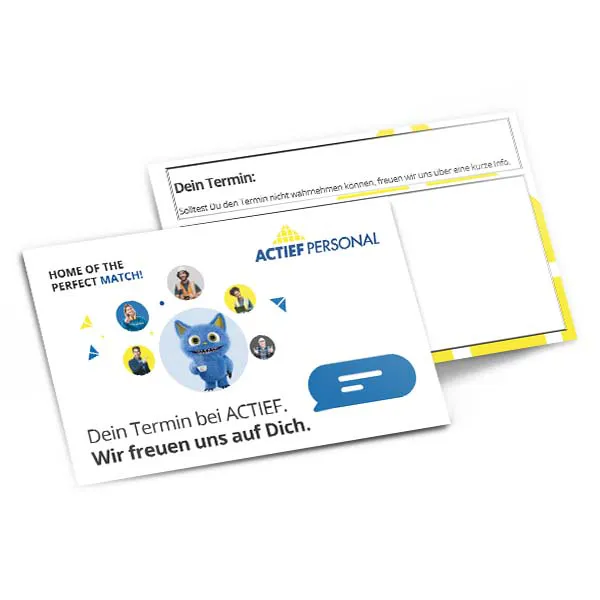 Visitenkarte ACTIEF Terminbestätigungs-Kärtchen