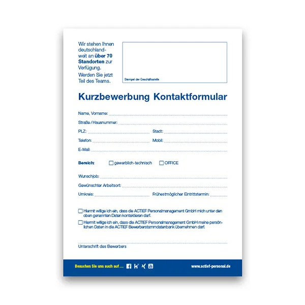 Kurzbewerbungs Flyer ACTIEF Office – Bild 2